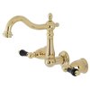 Kingston Brass KS1252PKL Duchess Two-Handle Wall Mount Bathroom Faucet, Polished Brass KS1252PKL